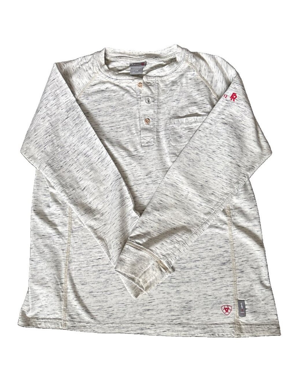 Ariat Men's Fire Resistant Air Henley Long Sleeve Work Shirt - Silver Fox Sz.Lg